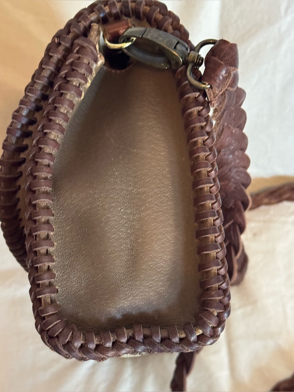 Gucci Beige GG Supreme Canvas Crossbody with Brown Braided Trim - Picture 6 of 12